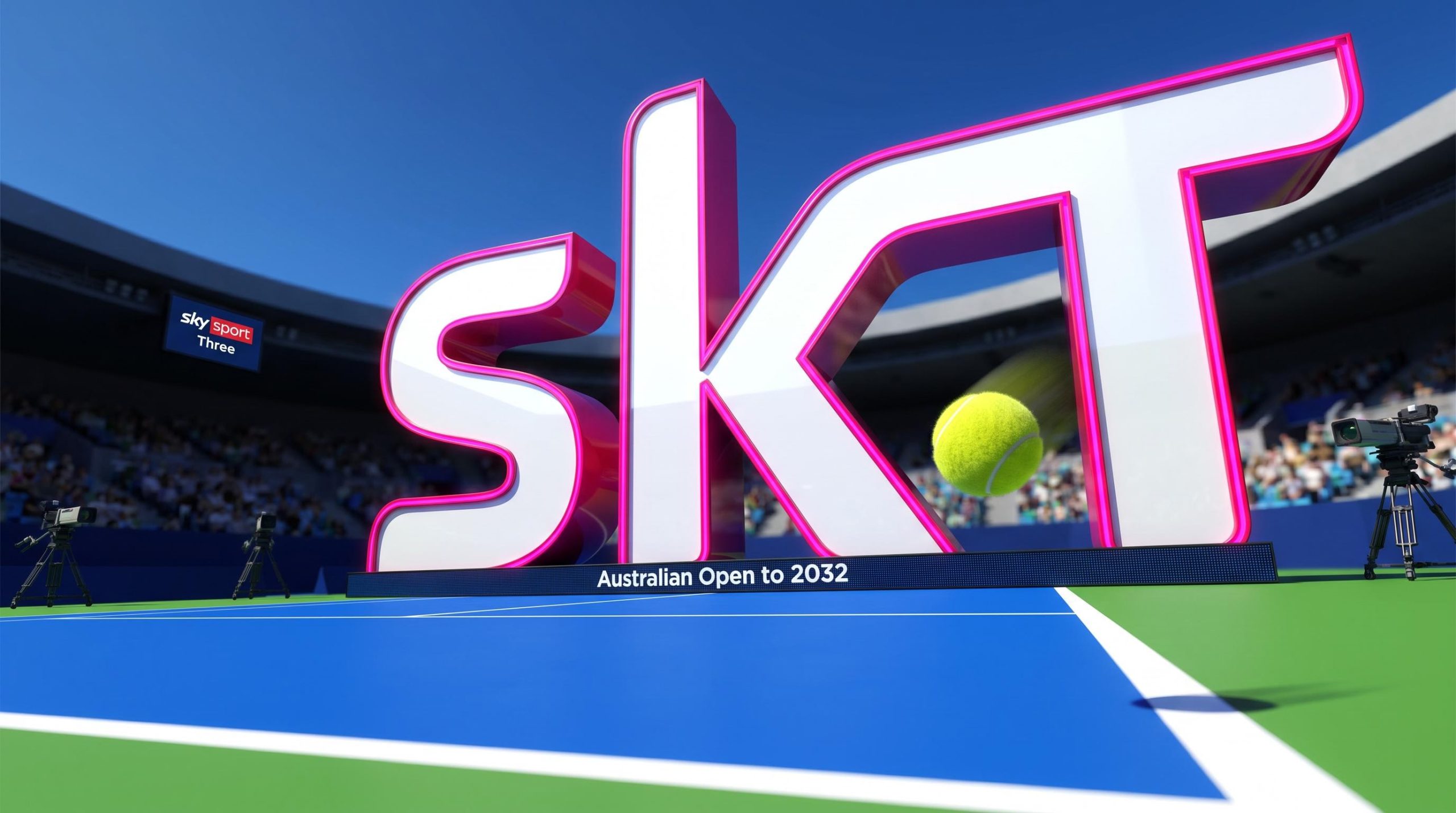 3D letters with tennis ball