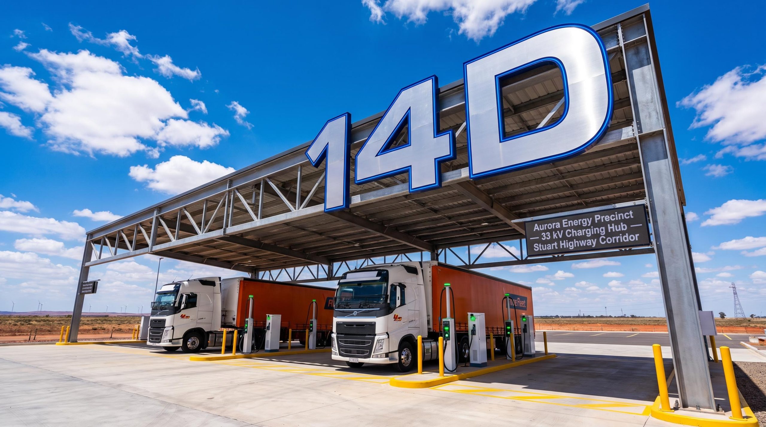 Trucks at charging station