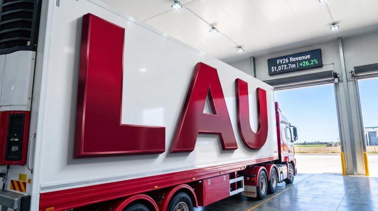 Large truck with letters