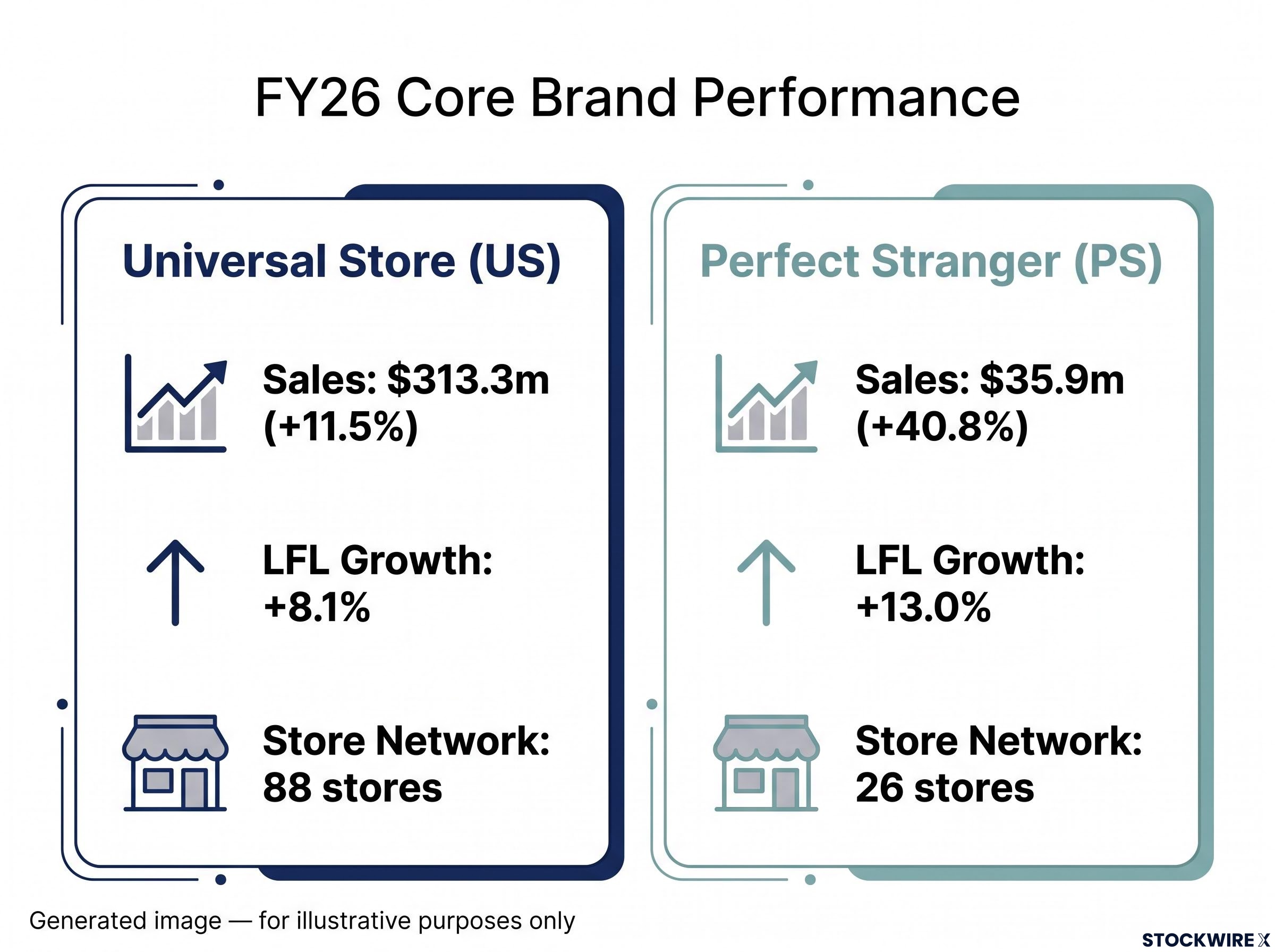 Universal Store & Perfect Stranger FY26 Growth Metrics