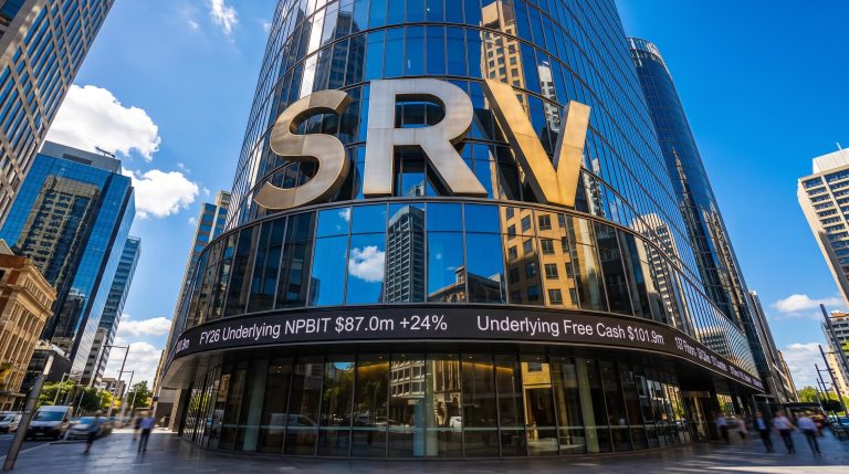 Glass building with SRV logo