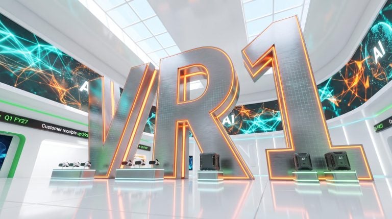 Futuristic VR display room