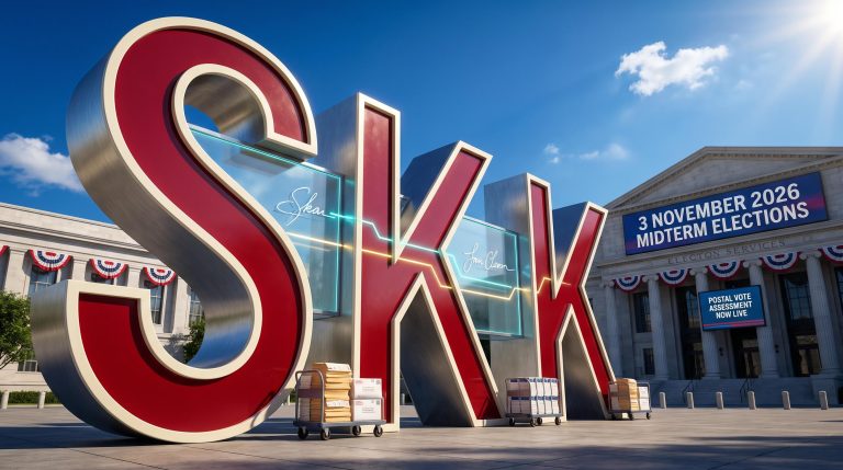 Election building with SKK letters