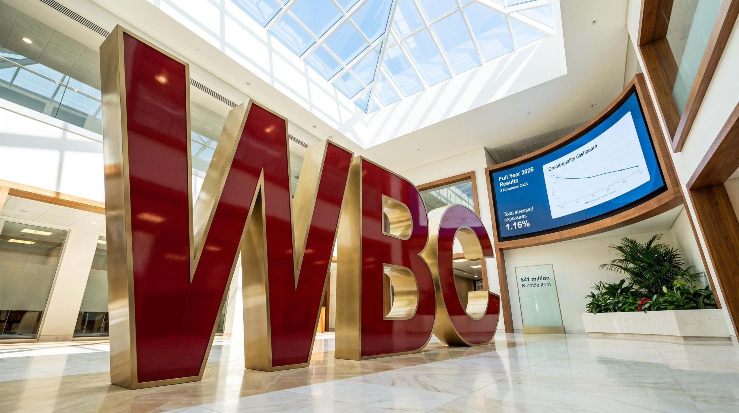 WBC lobby with display screen