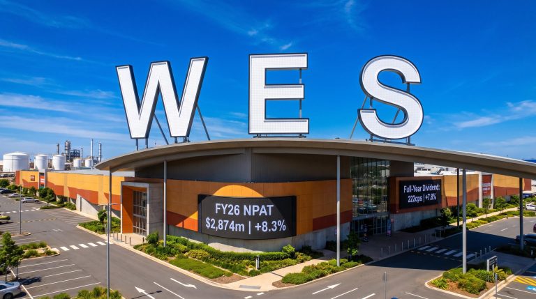Large WES sign on building