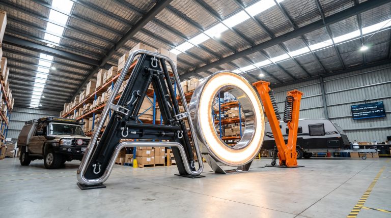 Large letters in warehouse