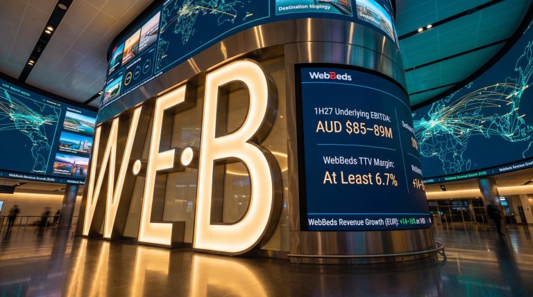 Large illuminated W.E.B letters