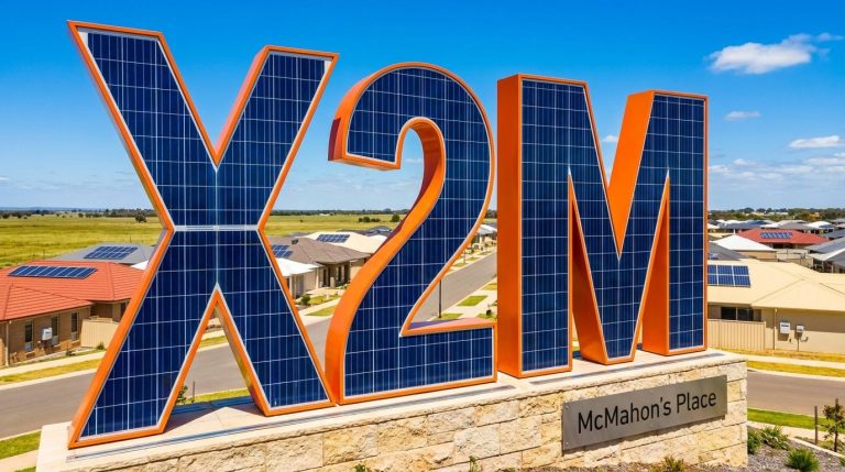 Solar panel letters in suburb
