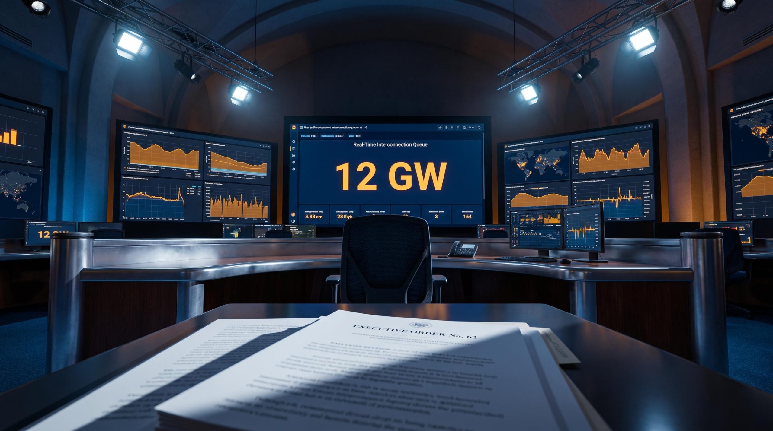 New York EO 62 moratorium impact on AI data center regulations with 12 GW NYISO queue on grid ops screen