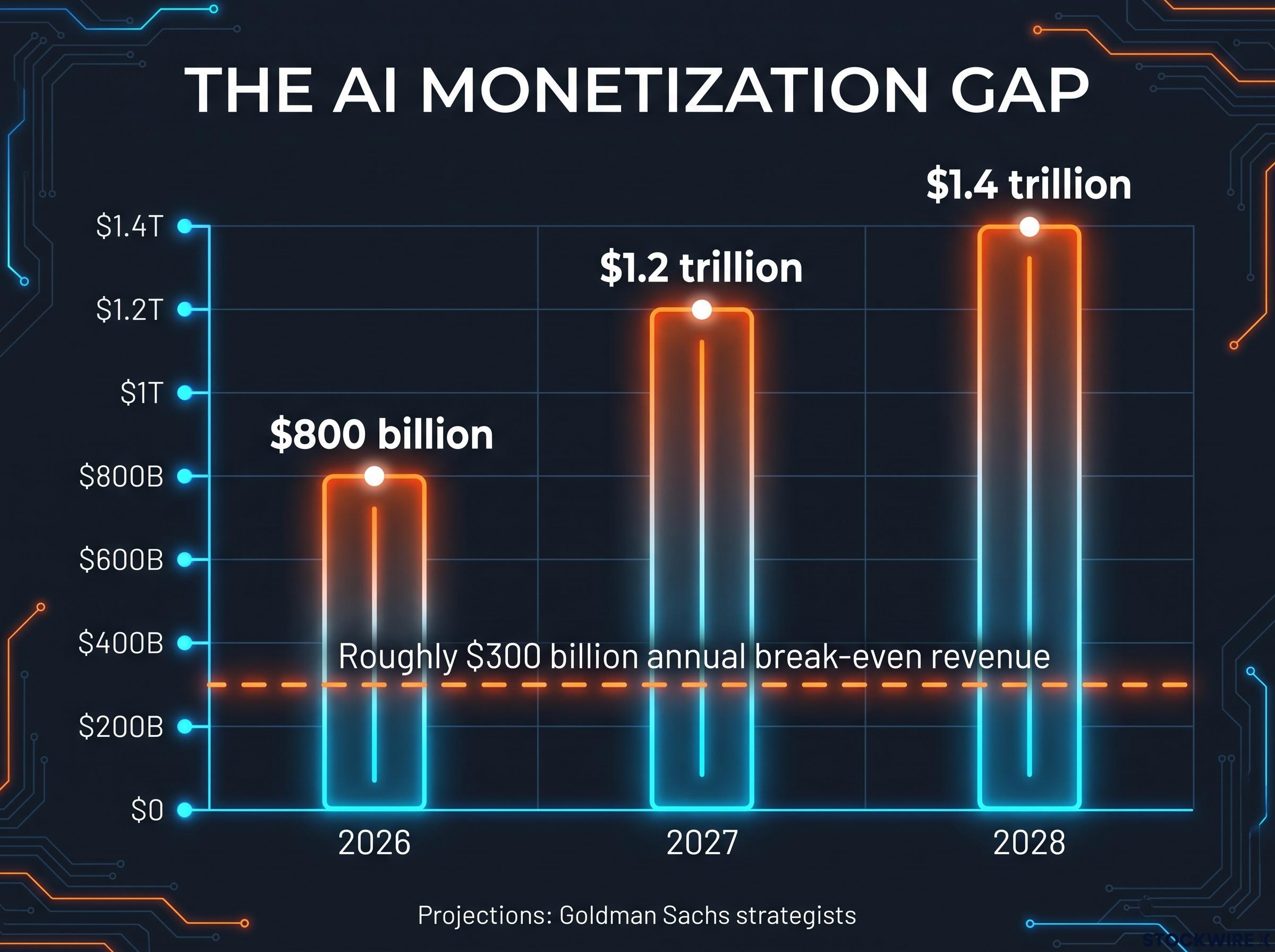 The AI Monetization Gap: Spending vs. Break-Even