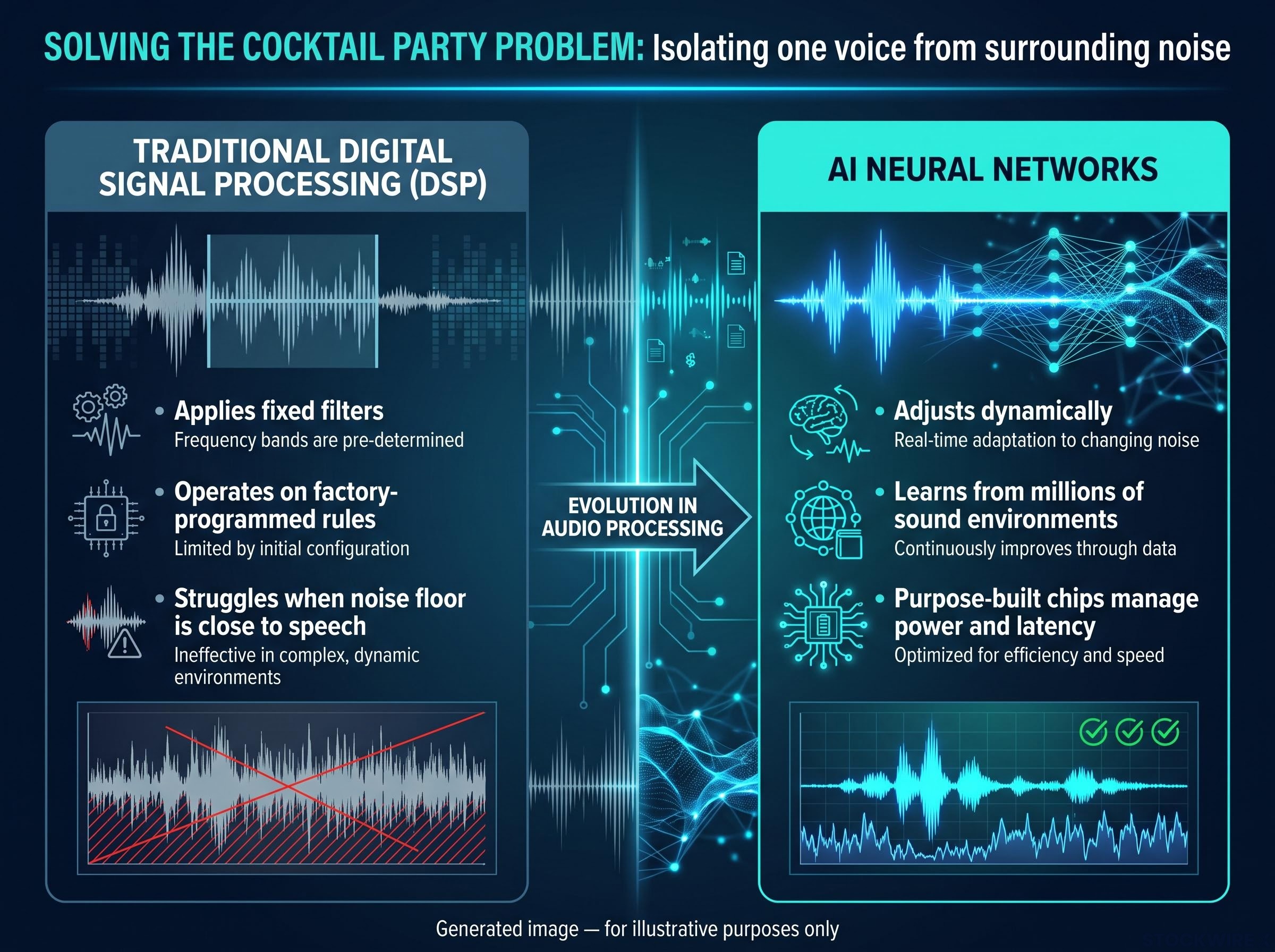 The Cocktail Party Problem: AI vs. Traditional DSP