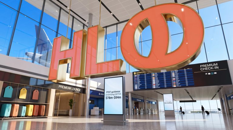 modern airport with signage