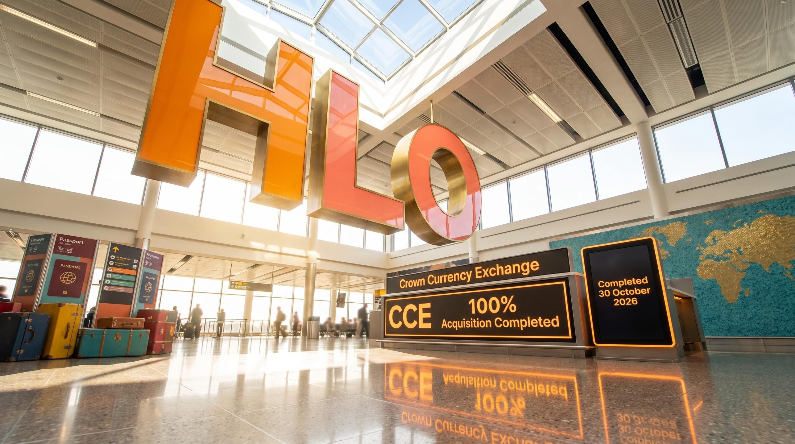 Modern airport interior signage