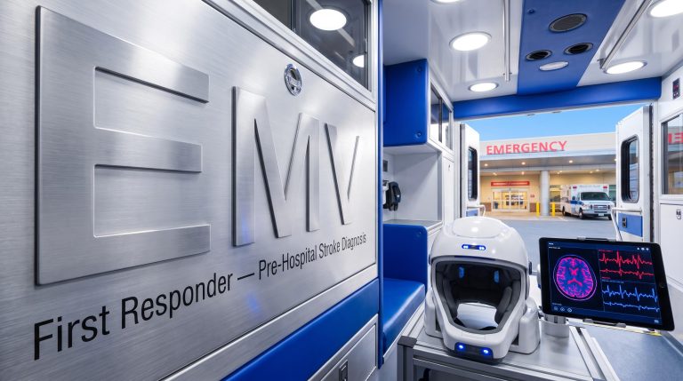 Ambulance interior with equipment
