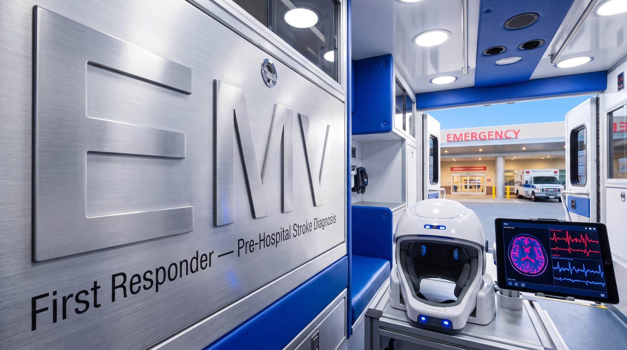 Ambulance interior with equipment