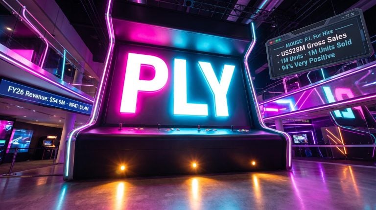 Neon arcade interior view