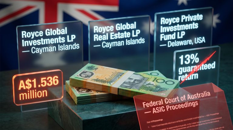 ASIC Federal Court proceedings target Royce Capital over A$1.536m SMSF funds channelled into offshore partnerships