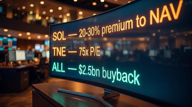ASX stock valuation spectrum — SOL, TNE, and ALL P/E and NAV metrics on a trading screen