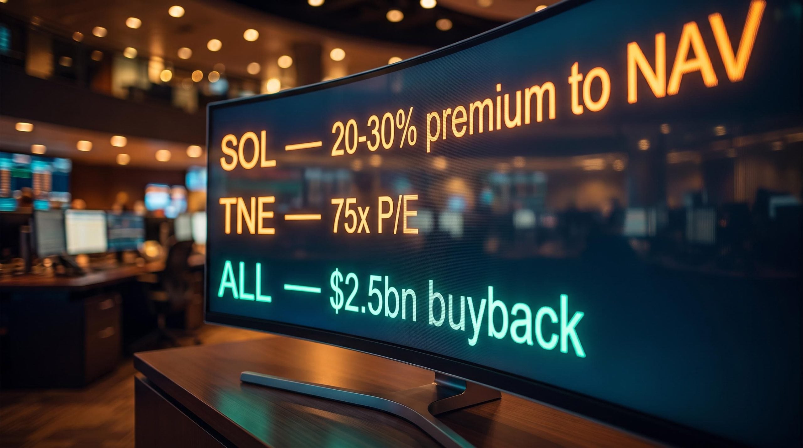 ASX stock valuation spectrum — SOL, TNE, and ALL P/E and NAV metrics on a trading screen