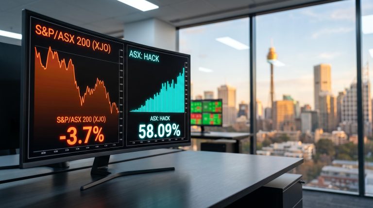 ASX thematic ETF divergence: HACK 58.09% six-month return vs ASX 200 -3.7% on trading screen