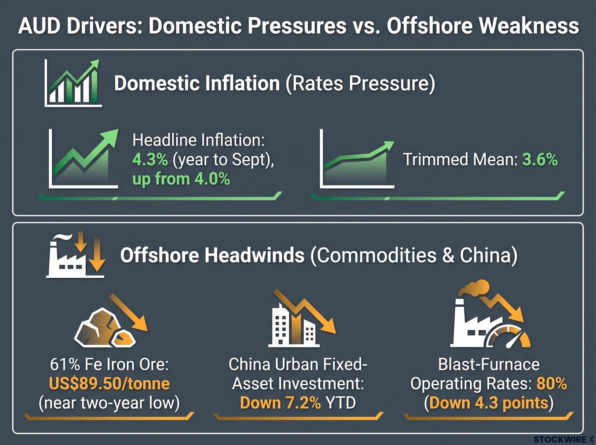 AUD Drivers: Domestic Pressures vs. Offshore Weakness