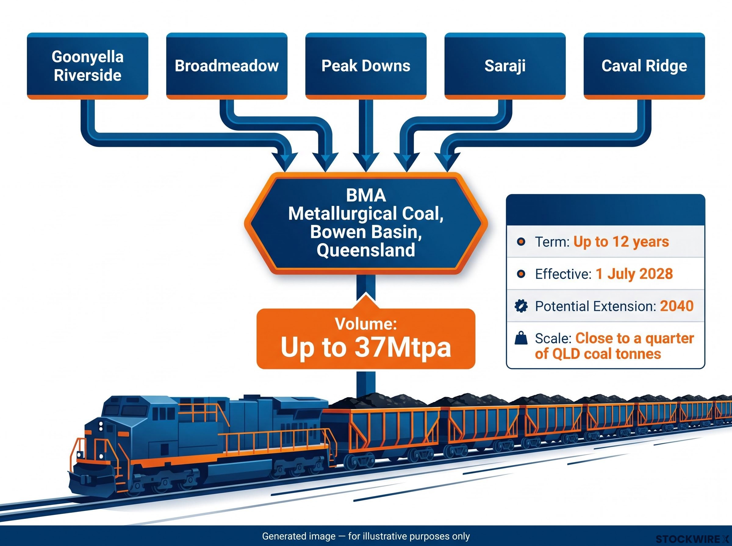BMA Contract Parameters & Bowen Basin Flow