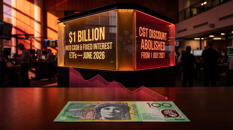 Australia CGT changes drive $1 billion into cash ETFs in June 2026 ahead of 1 July 2027 reform
