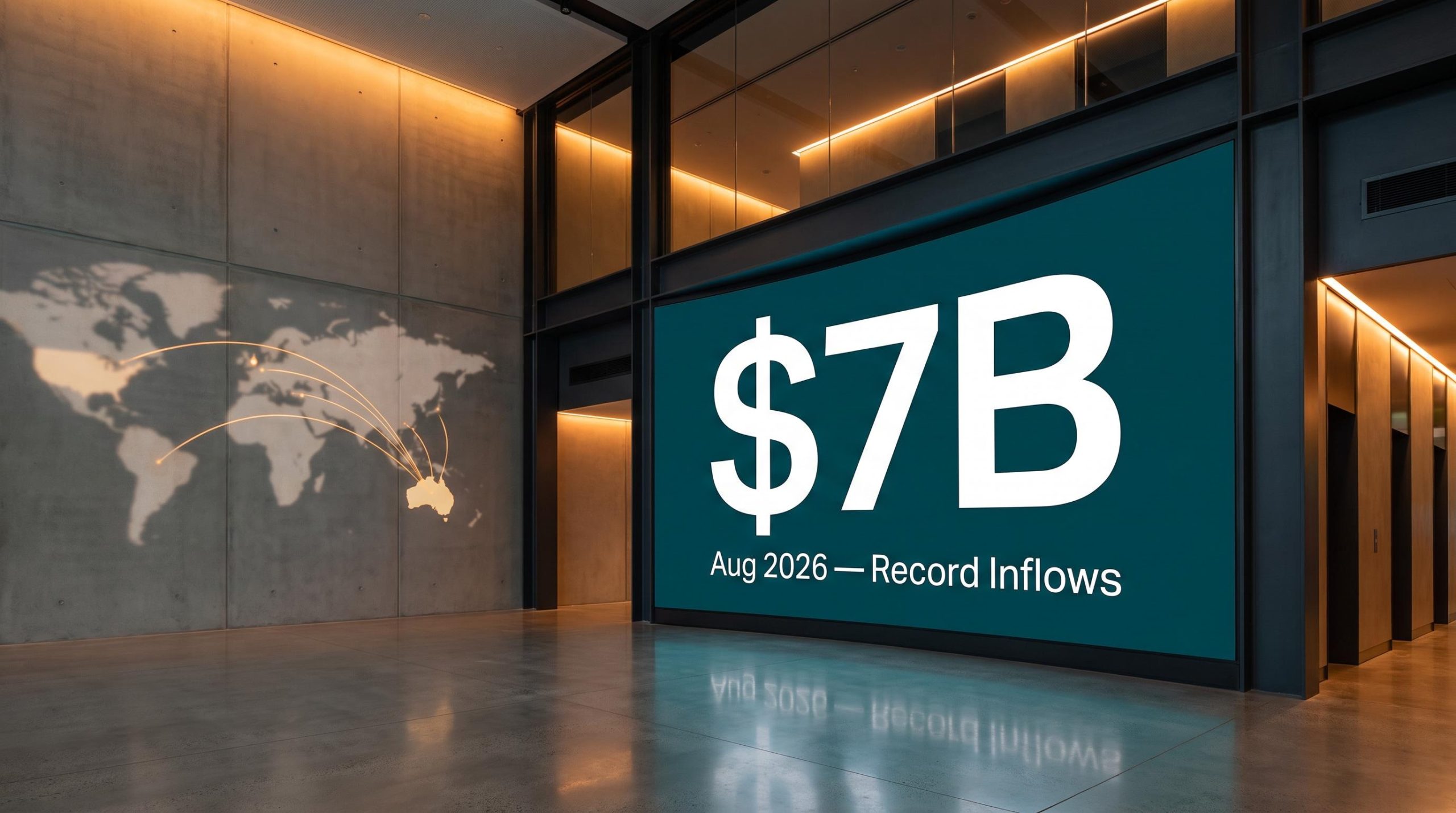 Australian ETF inflows hit $7B record in August 2026 as capital shifts offshore into global diversified funds