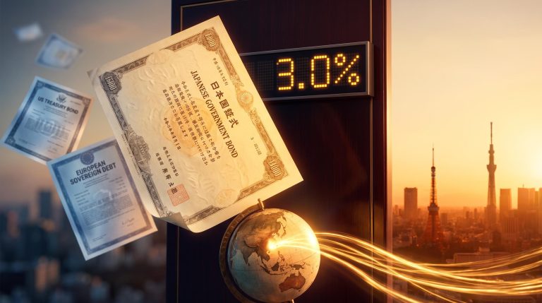 Bank of Japan policy reversal sends 10-year JGB yields to 3.0%, redirecting global capital flows toward Japanese debt