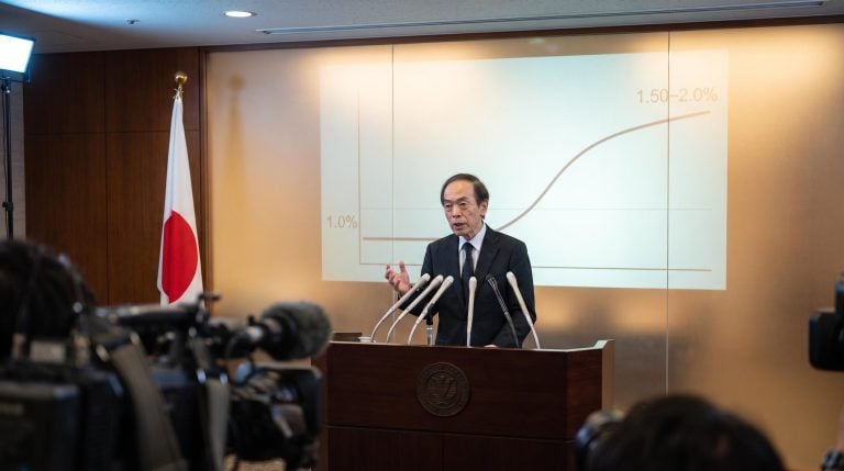 Bank of Japan Governor Kazuo Ueda at September press conference with rate path projection, JPY repricing analysis