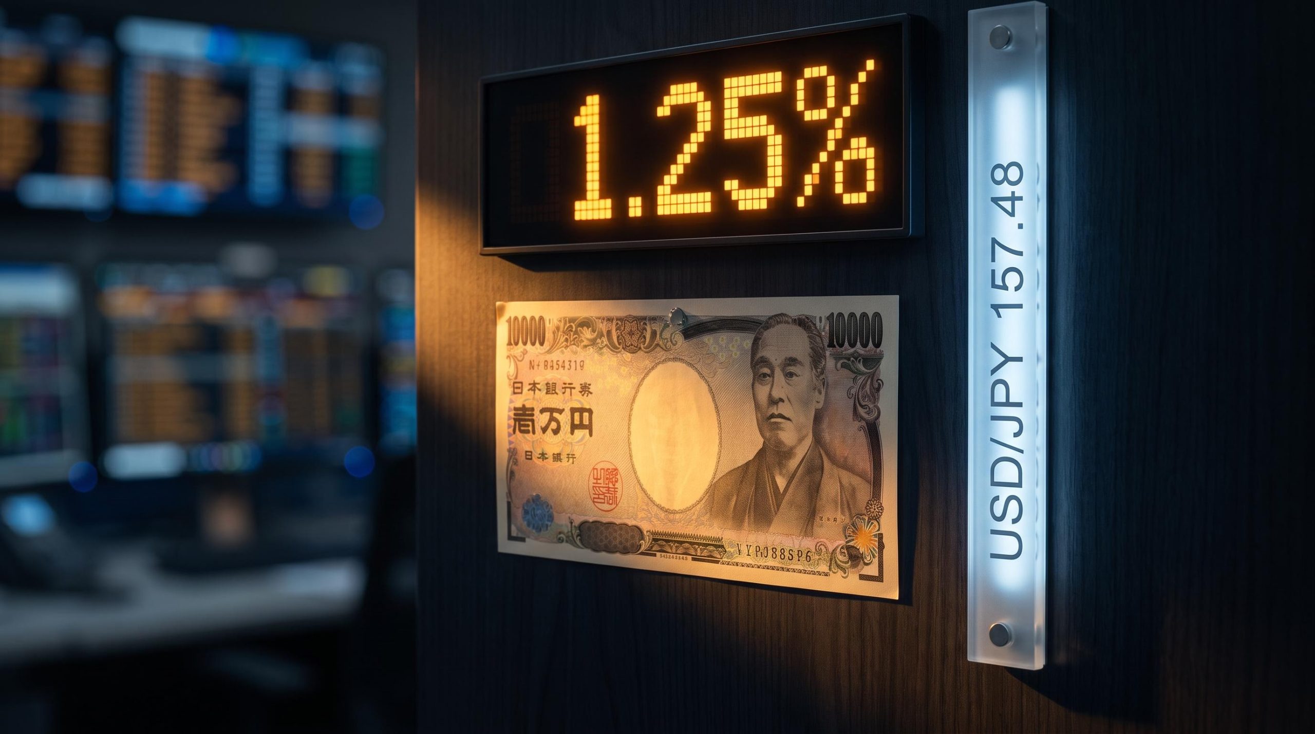 Bank of Japan yen weakness persists as policy rate hits 1.25% — USD/JPY holds near 157
