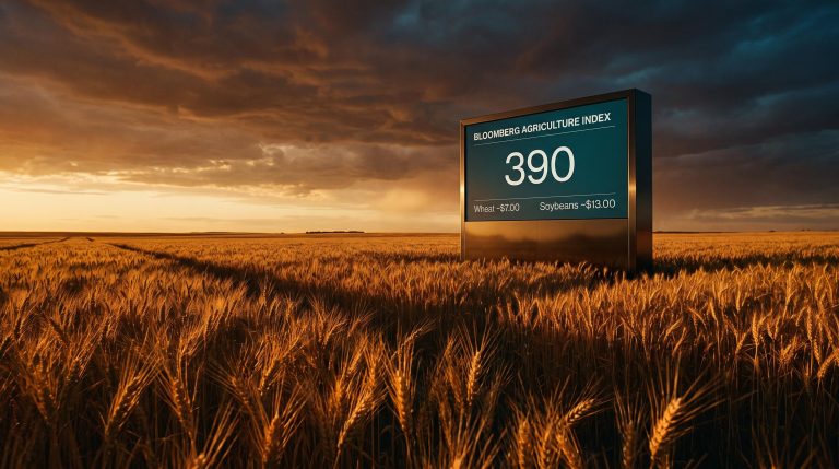 Bloomberg Agriculture Index at 390 as wheat and soybean prices signal structural agricultural commodity surge