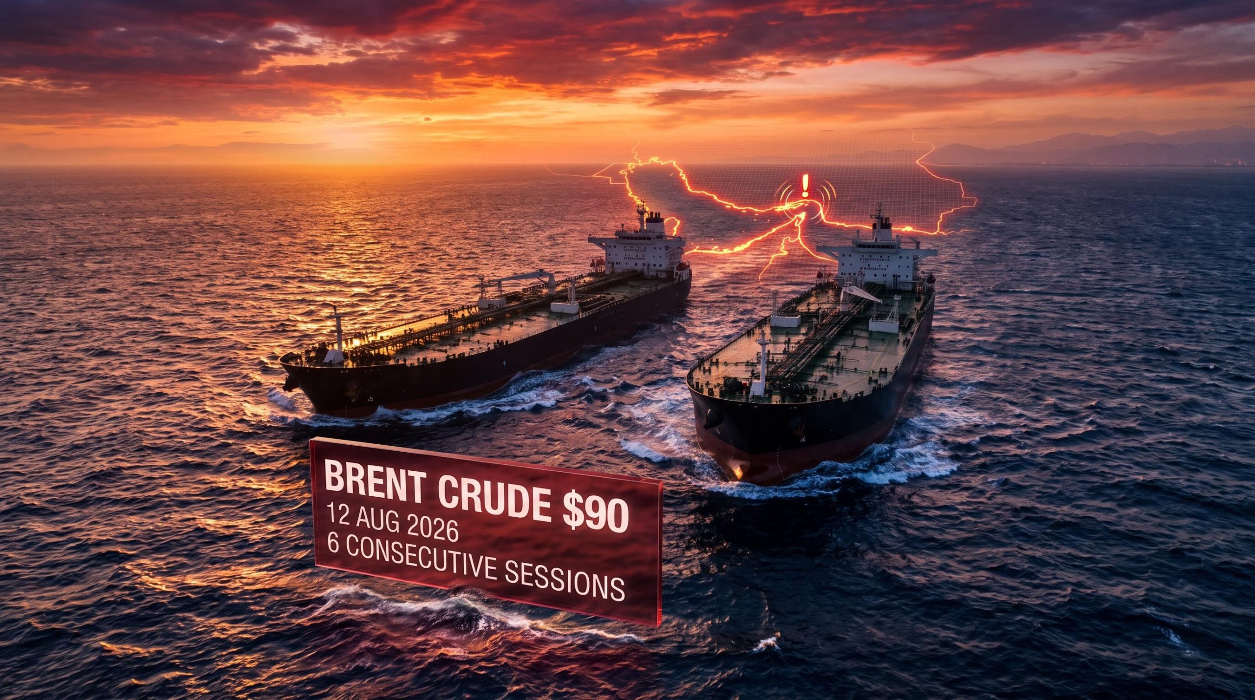 Brent crude supertankers in Arabian Gulf as $90 barrel price hits amid Hormuz and Bab el-Mandeb disruption