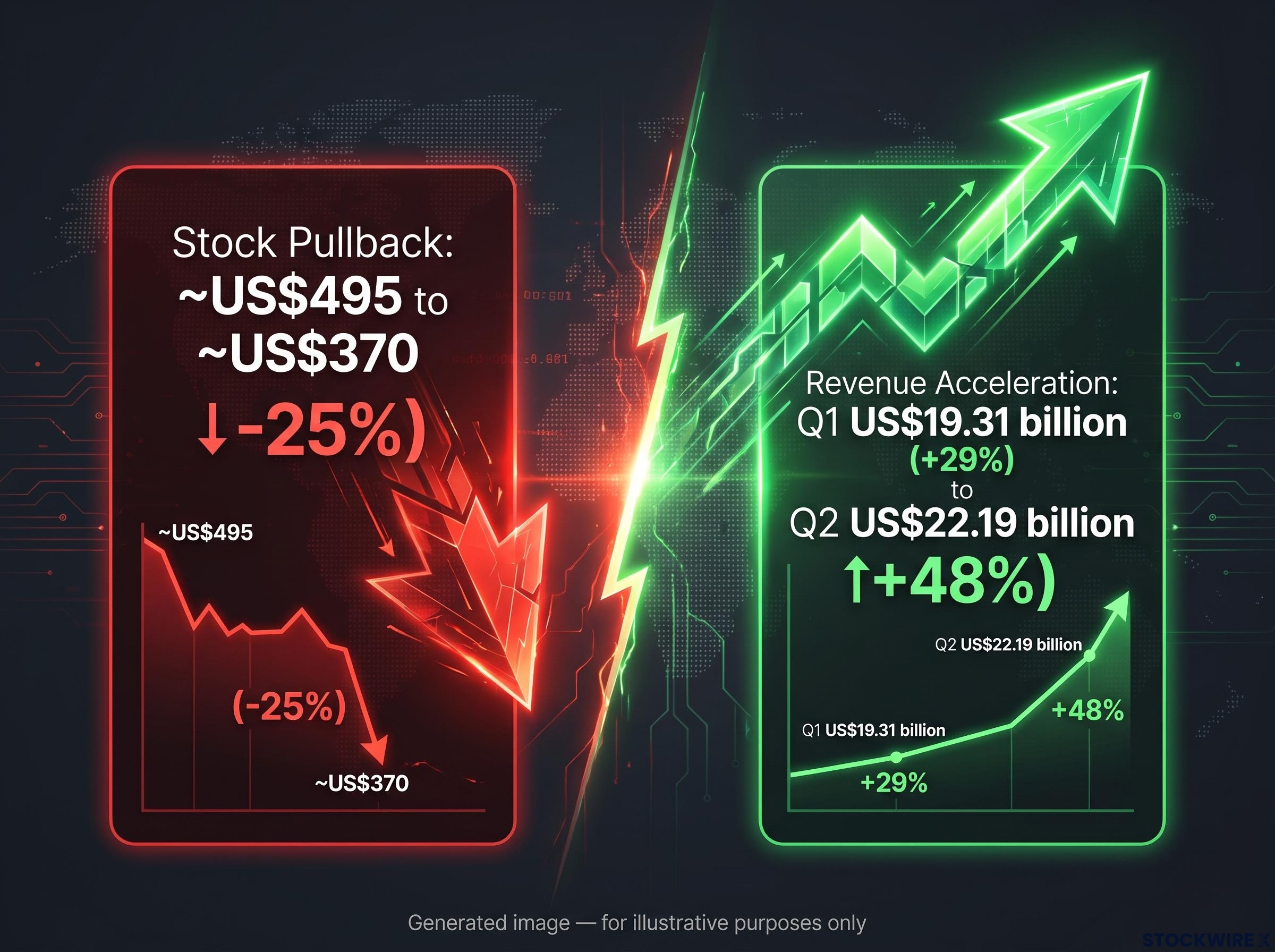The Divergence: Stock Price vs. Revenue Trajectory