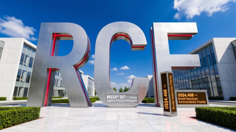 Large RCF letters outside modern building