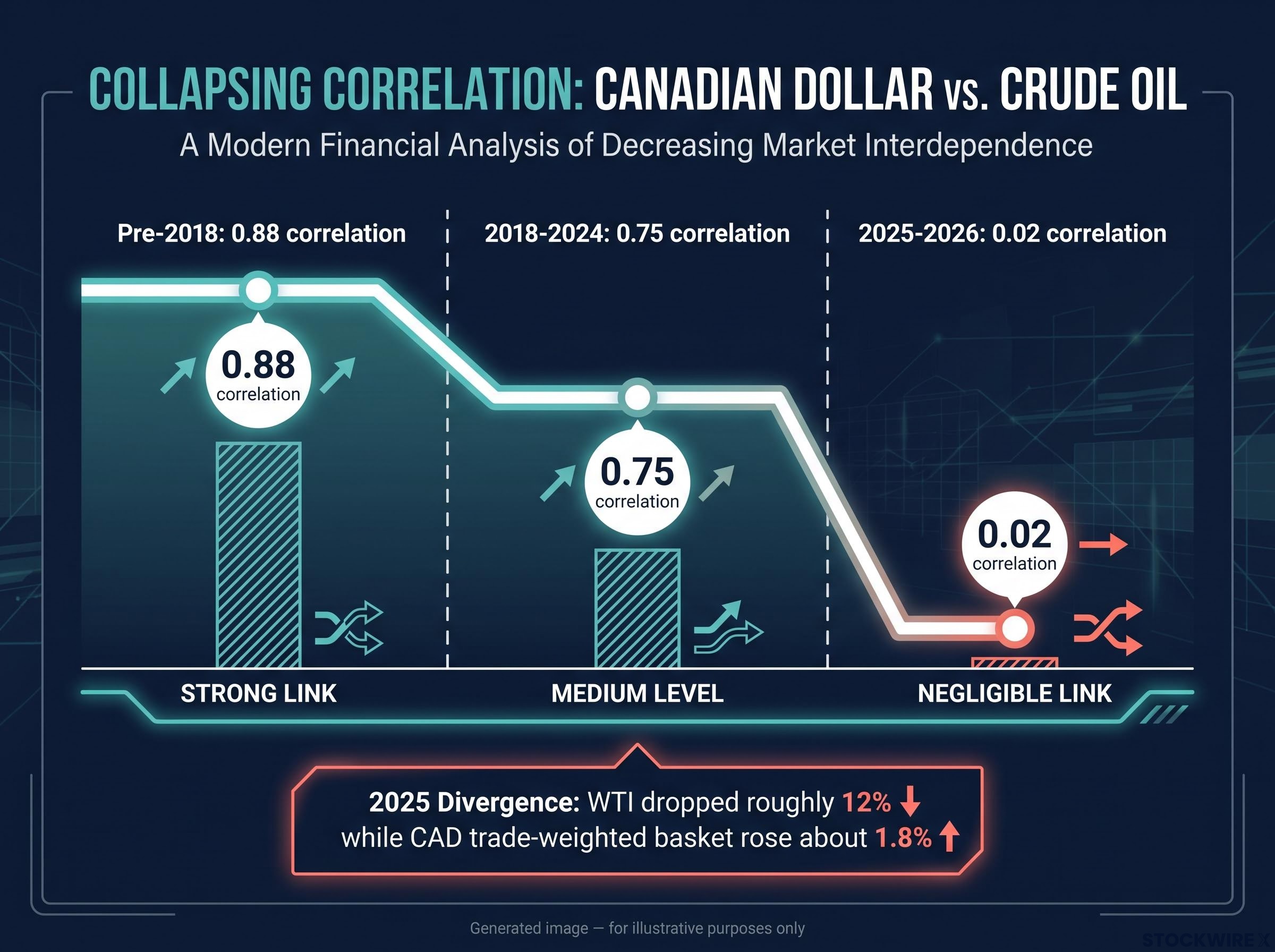 The Collapse of the CAD-Oil Correlation