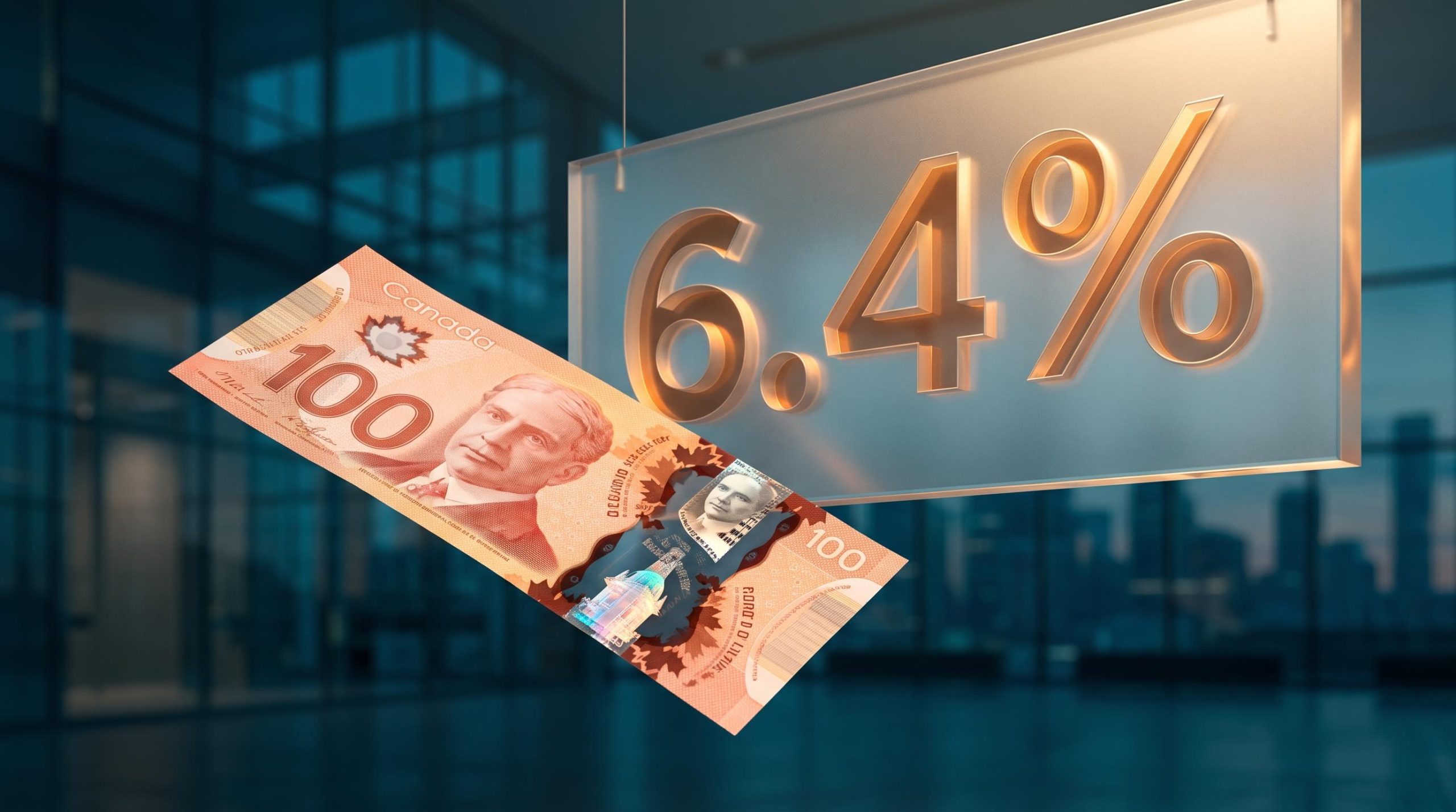 Canadian $100 note with 6.4% METR figure — Canada's new business investment tax rate after Productivity Mega Deduction
