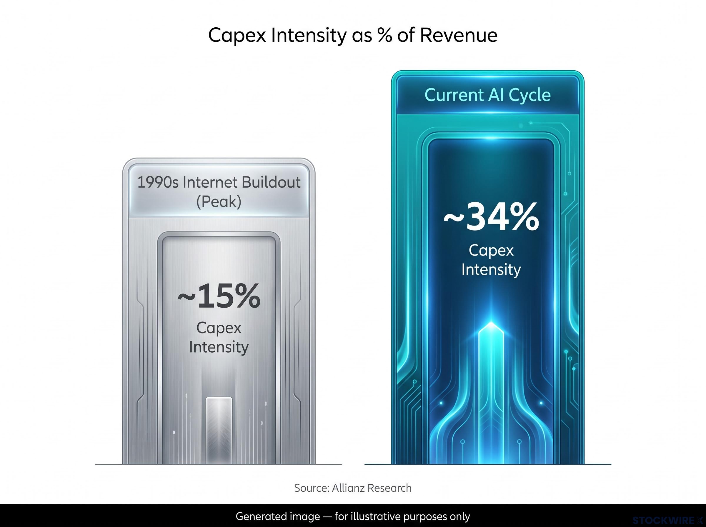 Historical Capex Intensity: 1990s vs Current AI Cycle