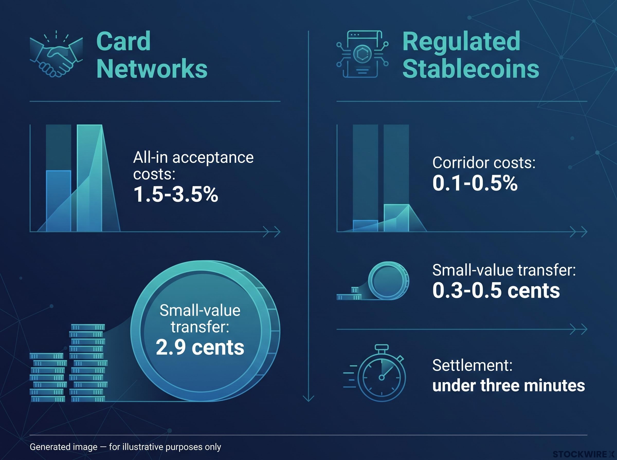 Transaction Cost Asymmetry: Cards vs. Stablecoins