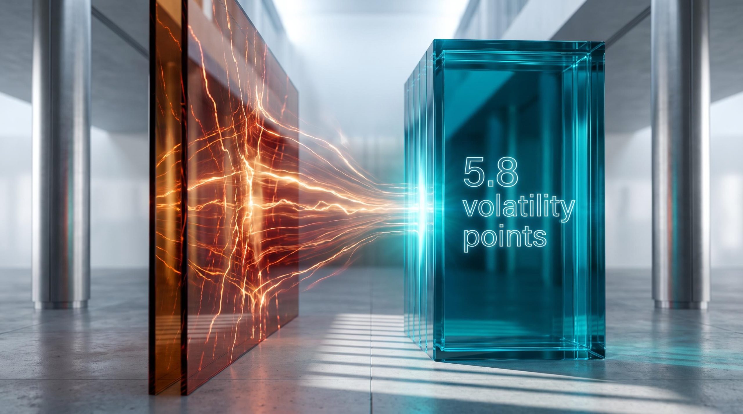 NDX cash-settled index options hedge absorbing single-stock volatility risk, VXN-VIX spread at 5.8 points