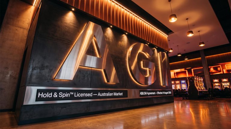 Illuminated casino sign interior