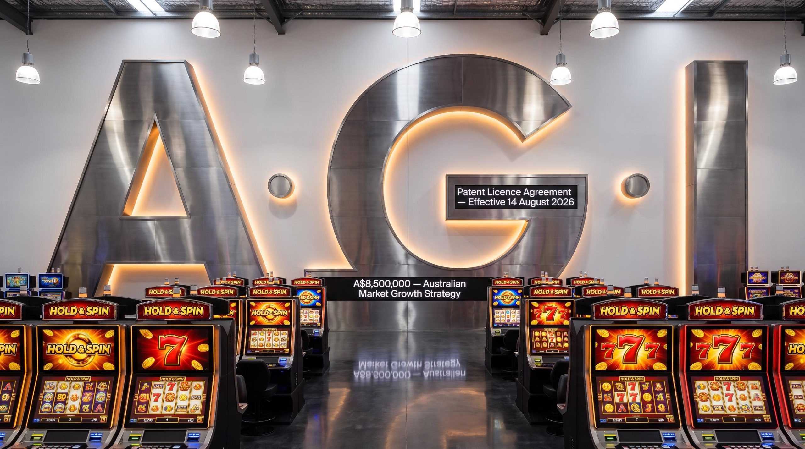 Slot machines under large letters