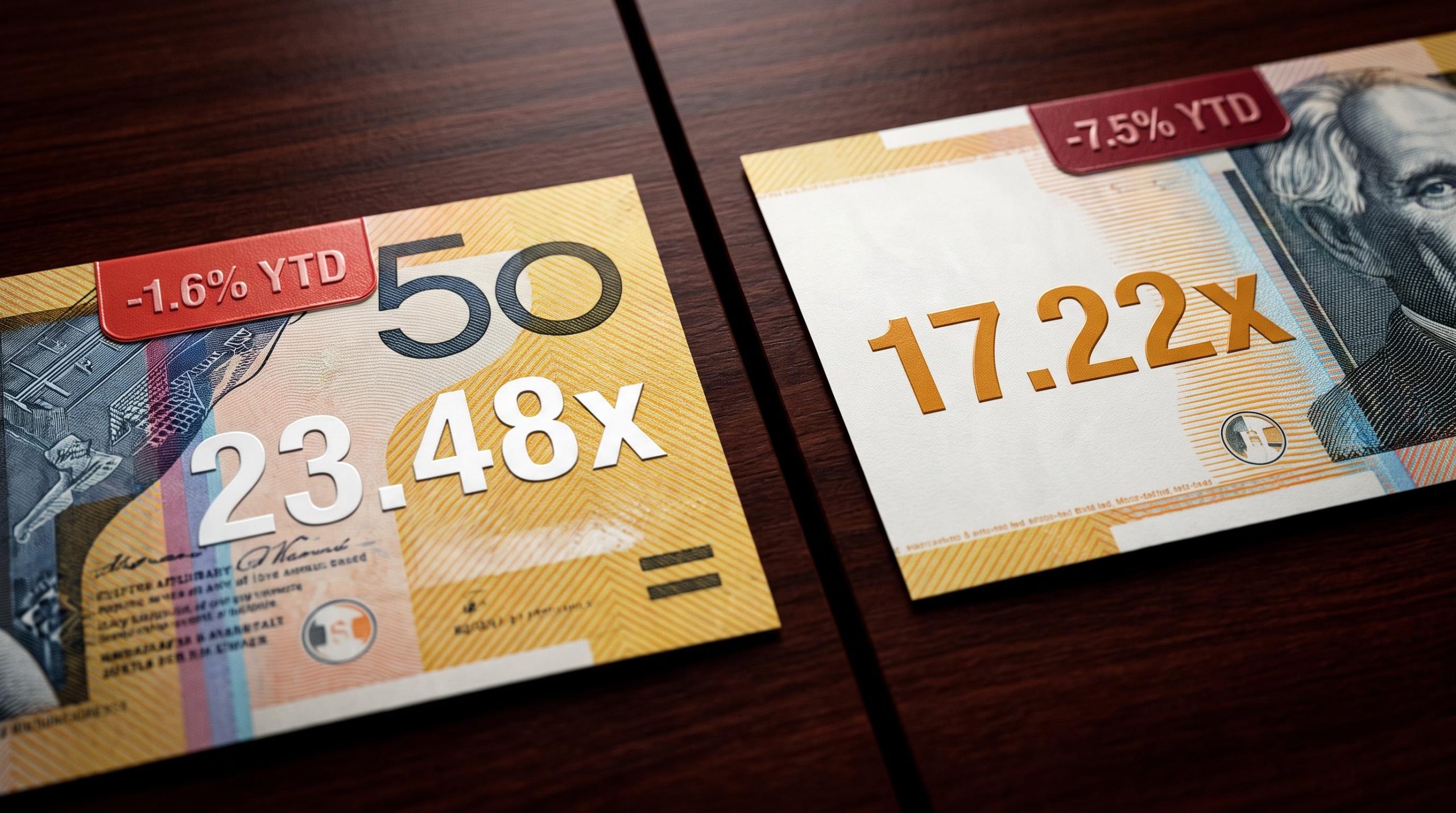 CBA P/E 23.48x vs Westpac 17.22x stamped on Australian banknotes — 2026 valuation gap analysis