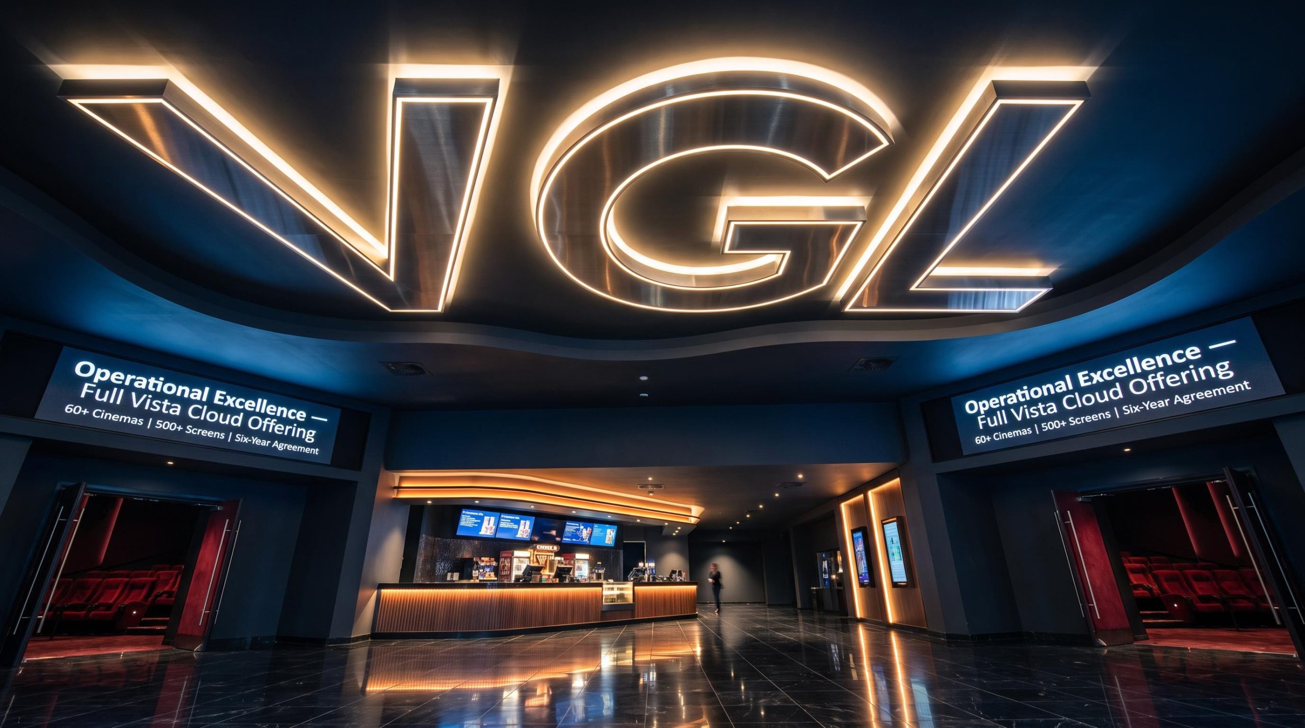 Modern cinema lobby interior