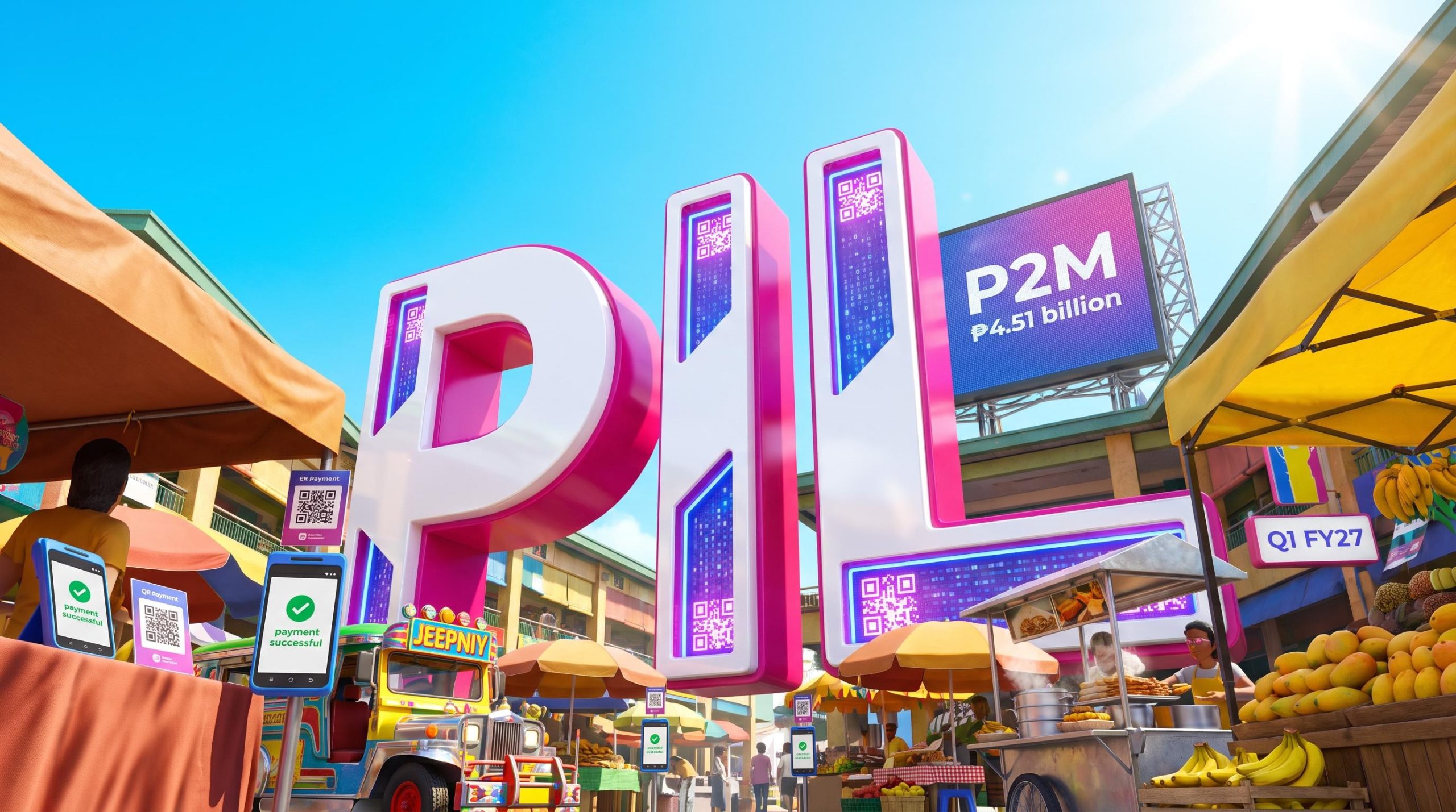 digital payment signs and jeepney