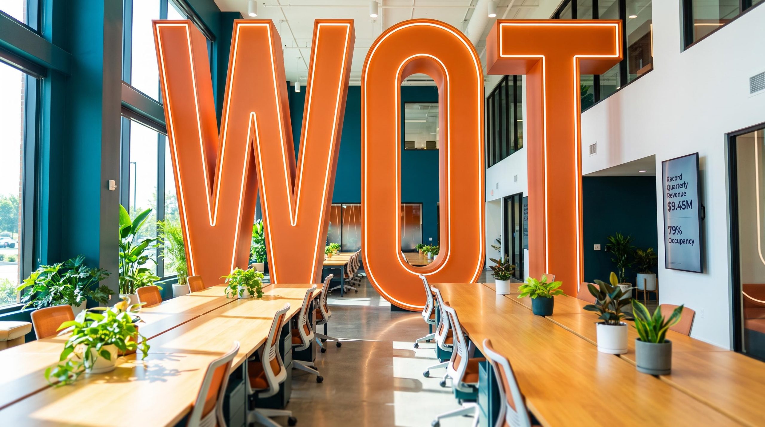 large letters in office