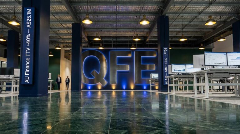 QFE lobby with displays