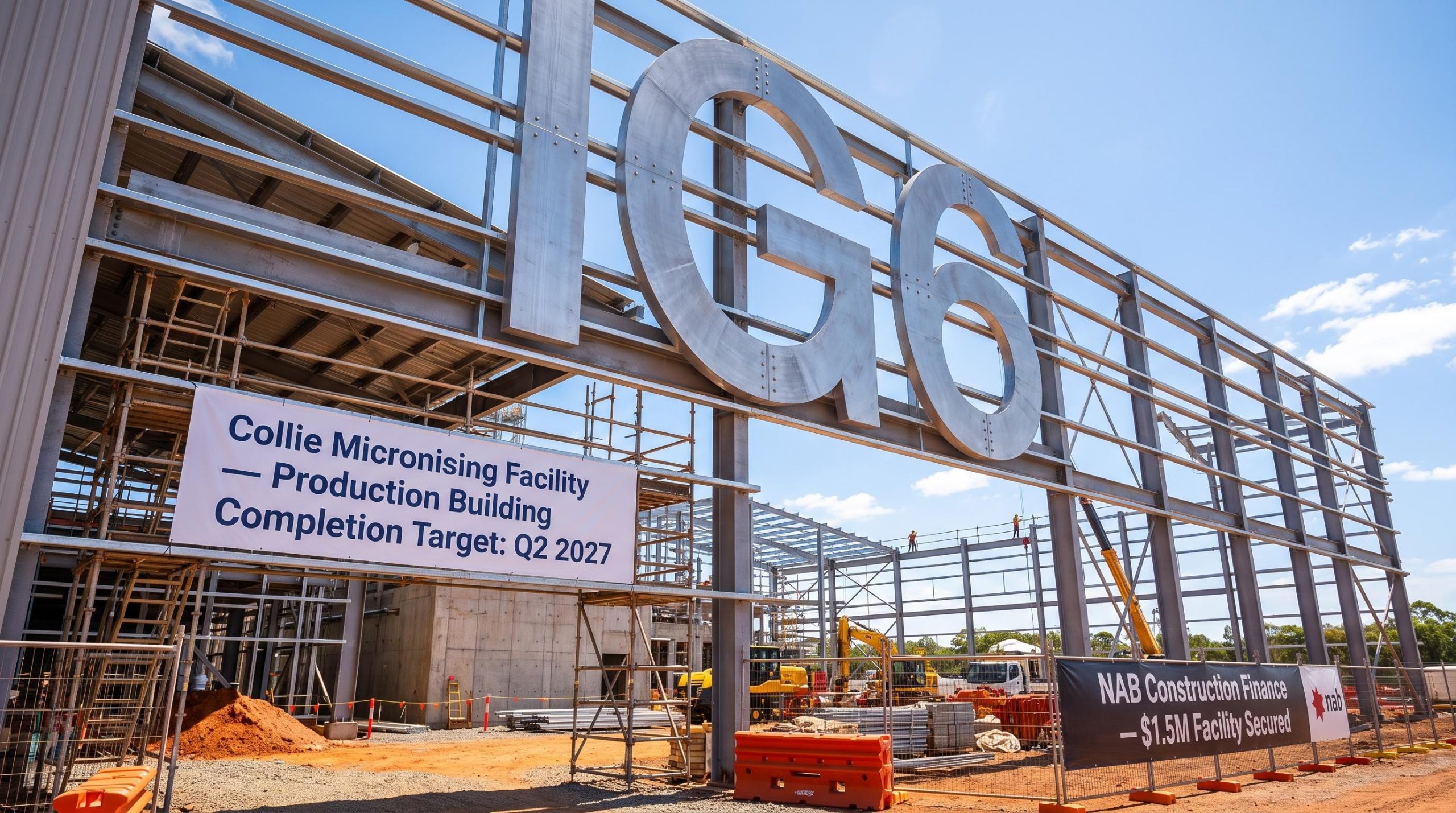 Building under construction with signs