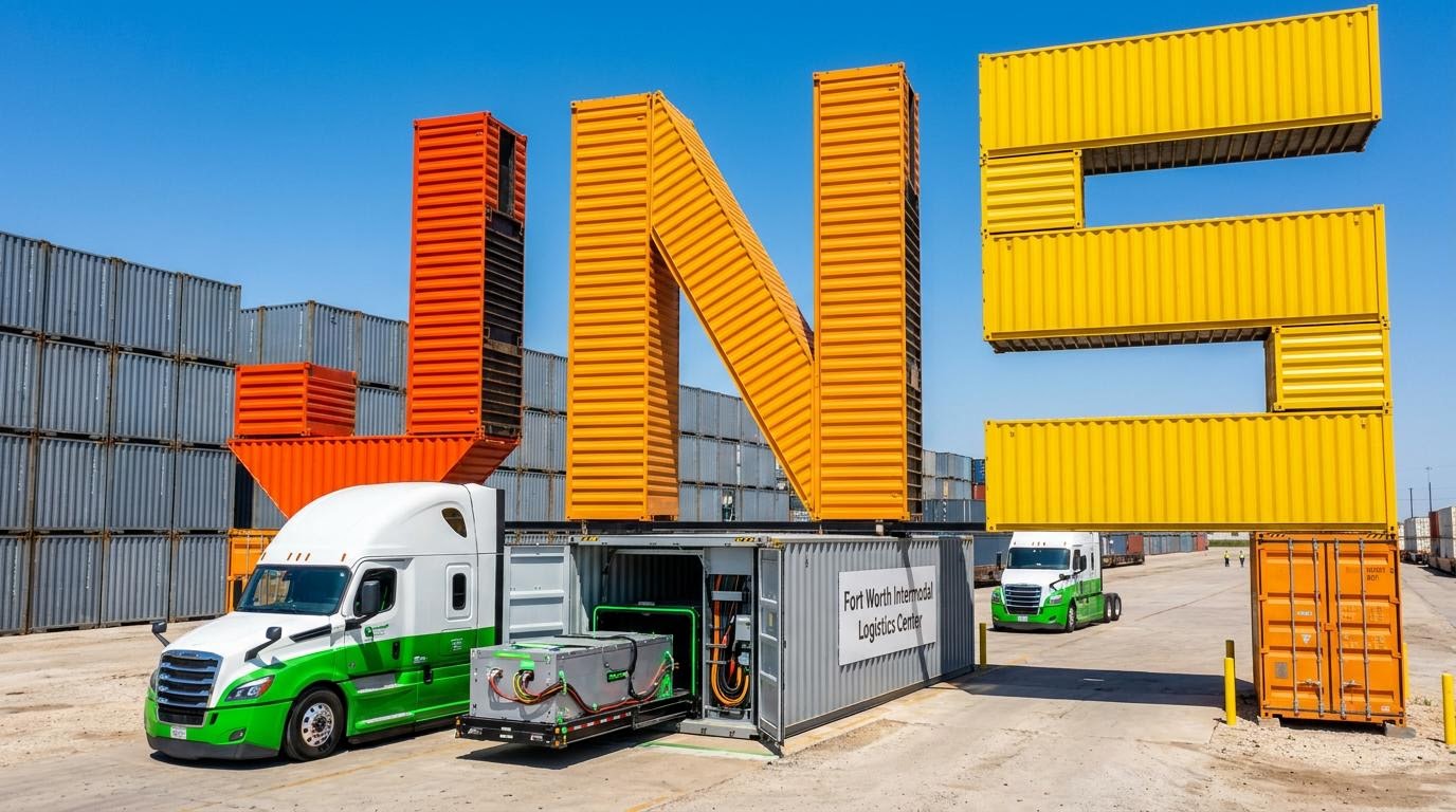 Trucks under stacked containers
