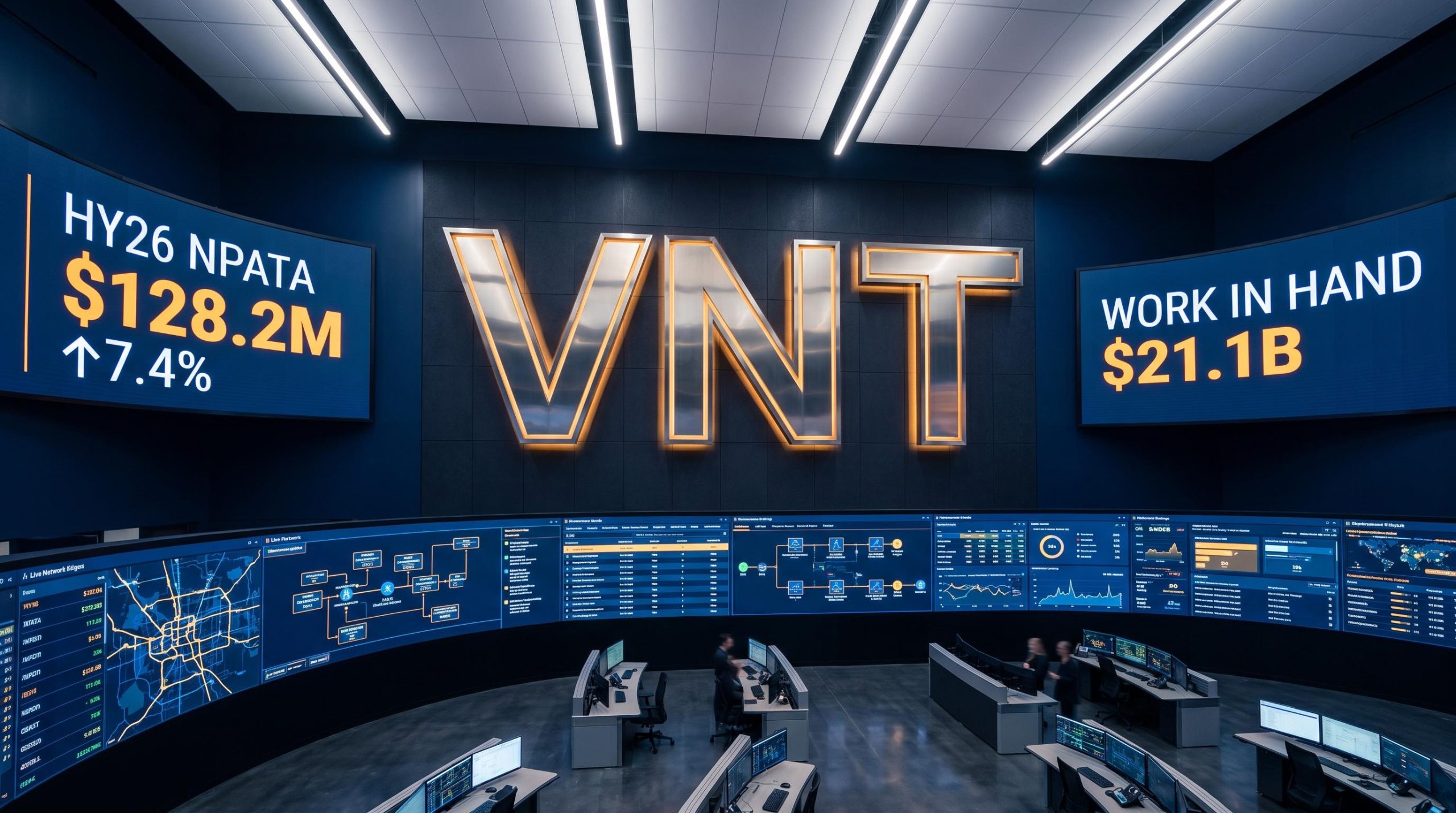 High-tech control room displays